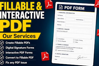 create fillable PDF form,  PDF with signature and digital signature form