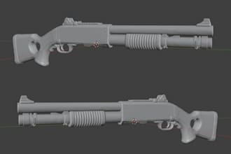 model, animate, and rig futuristic 3d guns for unity and unreal engine