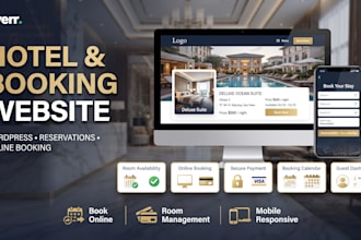 design wordpress booking website, hotel booking website design and redesign