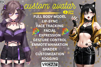 make 3d vrchat avatar, anime vtuber, nsfw avatar, vr character