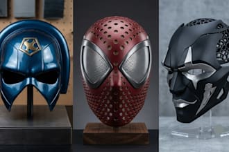 sculpt 3d cosplay mask, 3d helmet, wearable armor