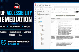 remediate PDF for wcag section 508 and PDF ua