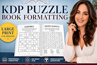 format your KDP large print puzzle book for seniors ready to publish