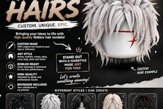 create a two hairs in roblox that sells