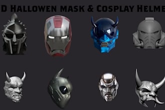 design printable mask 3d helmet cosplay model anime mask stl for 3d printing