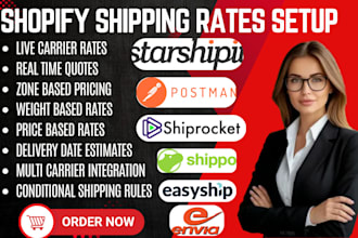 setup shopify shipping rates starshipit clickship postmen shiprocket shippo