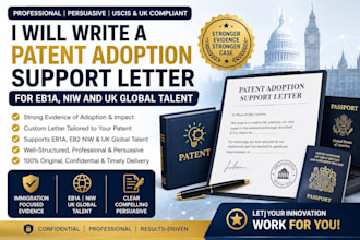 write a patent adoption letters for eb1a eb2 niw and global talent visa