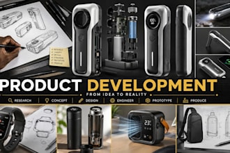 do product development, product design and 3d cad from idea to final prototype