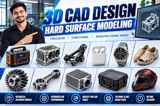 3d hard surface modeling solidworks parametric cad product model for 3d printing