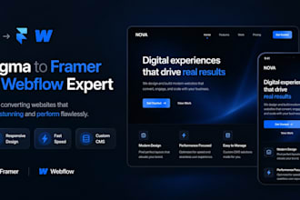 design or convert figma to framer website and webflow with responsive cms
