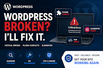fix wordpress critical errors, plugin conflicts and broken website issues