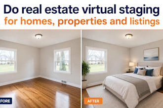 real estate virtual staging for homes, properties and listings