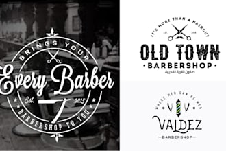design outstanding barber shop, barber, spa and beauty salon logo