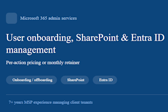 handle m365 user on and offboarding, sharepoint, entra id