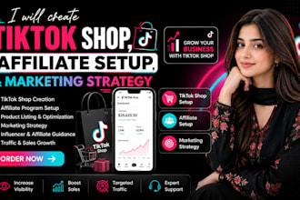 create tiktok shop, affiliate setup and marketing strategy