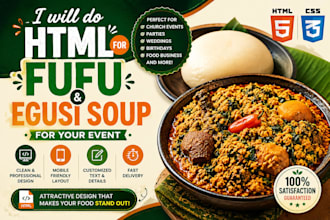 do html for fufu and egusi soup for your  event
