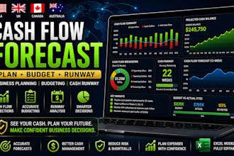 create cash flow forecast model for business planning, budgeting, runway