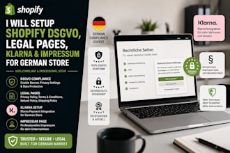 setup shopify dsgvo, legal pages, klarna, and impressum for german store