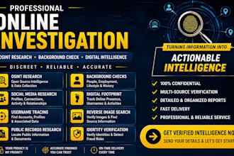 do online investigation, osint research, background check and tracing