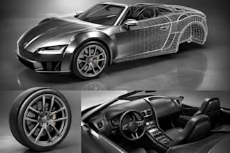 create realistic 3d car models for games, animation and rendering