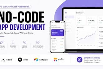 develop no code app adalo glide airtable softr glide expert mvp app builder