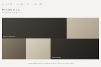 design a custom showit website for photographers and coaches