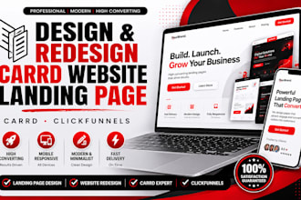 design or redesign carrd landing page and carrd co clickfunnels website