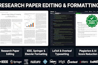 edit and format research papers for journals and conferences