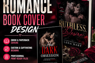 design a spicy or dark romance book cover for ebook and paperback