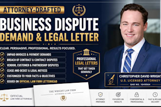 draft an attorney business dispute and demand letter