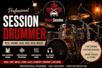 record professional real acoustic drums for your song