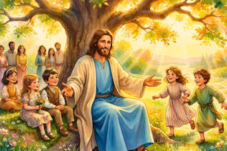 illustrate christian children story book, children story book illustration