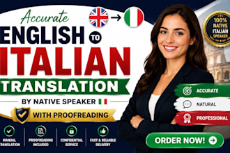 accurate english to italian translation by native speaker with proofreading