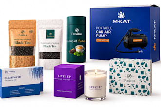 create amazon product packaging design and labels