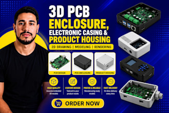 design custom 3d pcb enclosure, electronic casing and product housing