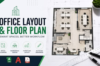 design office space planning, office layout and autocad floor plans