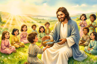 illustrate christian children story book, children story book illustration