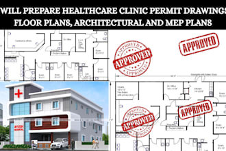 prepare healthcare clinic permit drawings floor plans architectural and mep plan