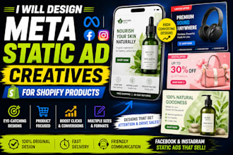 design meta static ads for shopify products