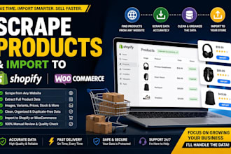scrape products and import in shopify or woocommerce
