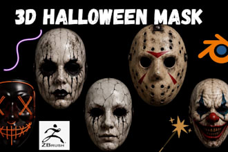 3d print and paint custom halloween, armour masks cosplay props