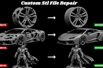 create repair stl files, fix 3d models, clean mesh and optimize for 3d printing