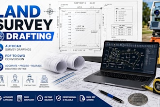 do land survey drafting and convert surveys to autocad dwg