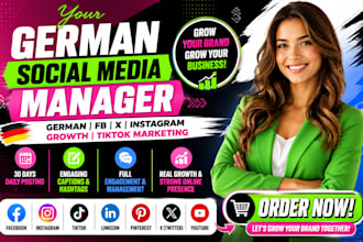 your german social media manager, german fb x instagra, growth, tiktok marketing