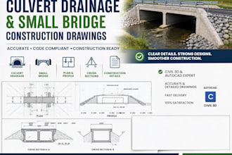 design culvert drainage and small bridge construction drawings
