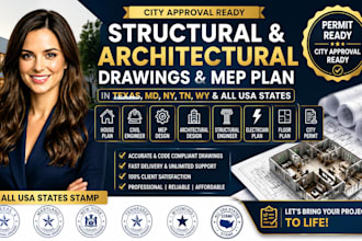 design structural and architectural drawings, mep plan in texas, md, ny, tn, wy