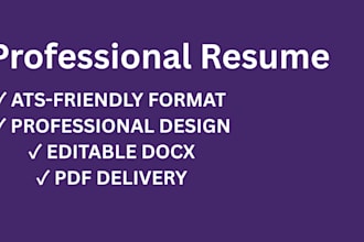 write a professional resume and ats friendly CV