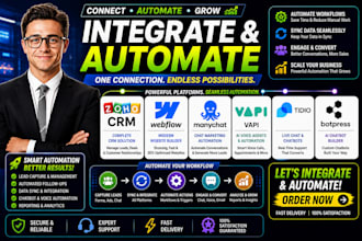 integrate zoho CRM webflow manychat vapi tidio botpress automation