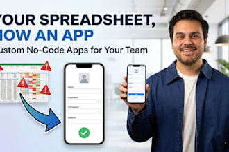 build custom appsheet app, no code database