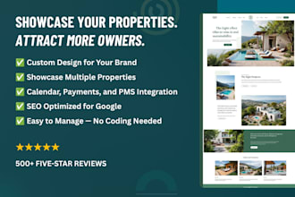 build a property management website for vacation rentals